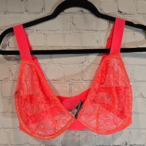 Victoria's Secret neon pink lace bra size 36DDD